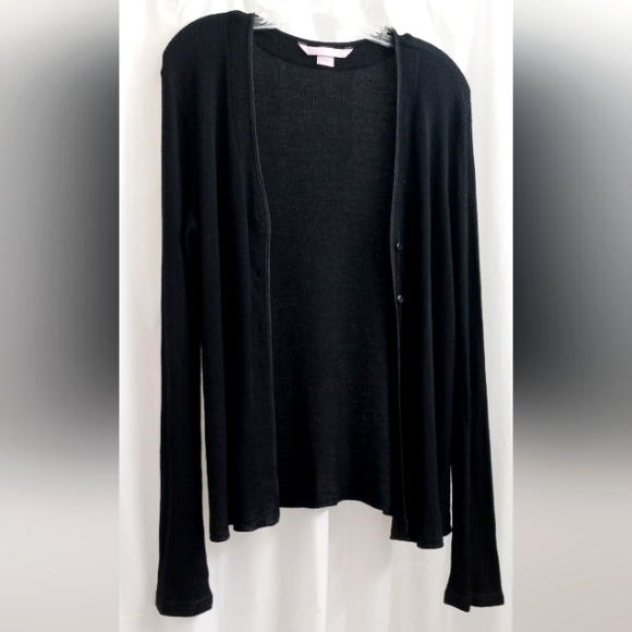 Victoria's Secret Sweaters - Victoria's Secret Dark Grey Thermal Cardigan Sweater w/ Bell Sleeves-Size: Large